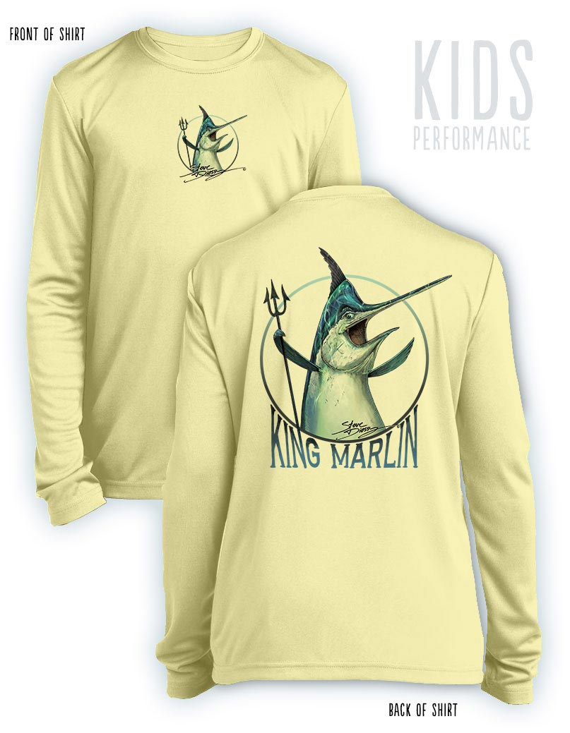 King Marlin- KIDS Long Sleeve Performance - 100% Polyester